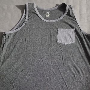 George Men’s Dark Gray Tank Top with Light Gray Pocket Trim